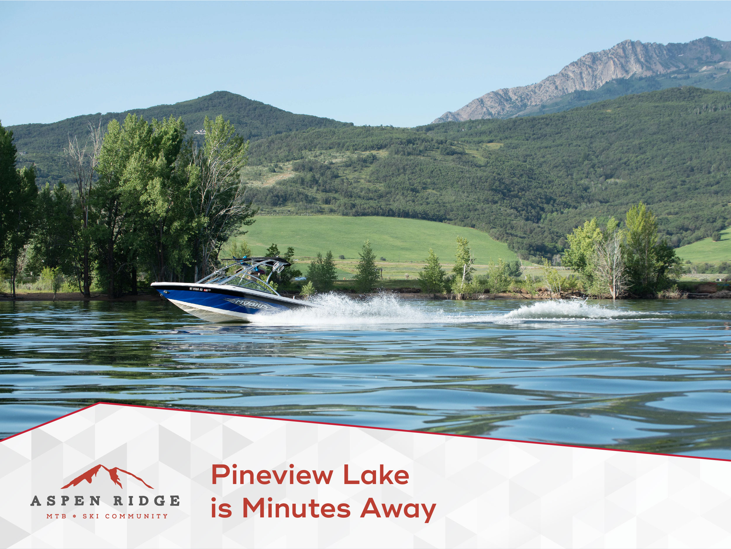 Pineview Lake is Minutes Away. A Boat is on the lake.