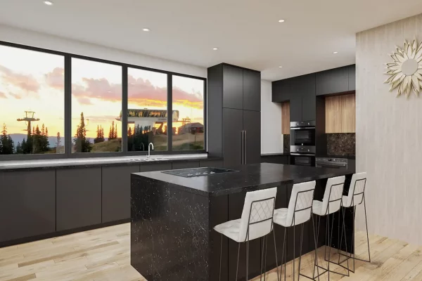 Interior rending of 4 Lifts' kitchen.